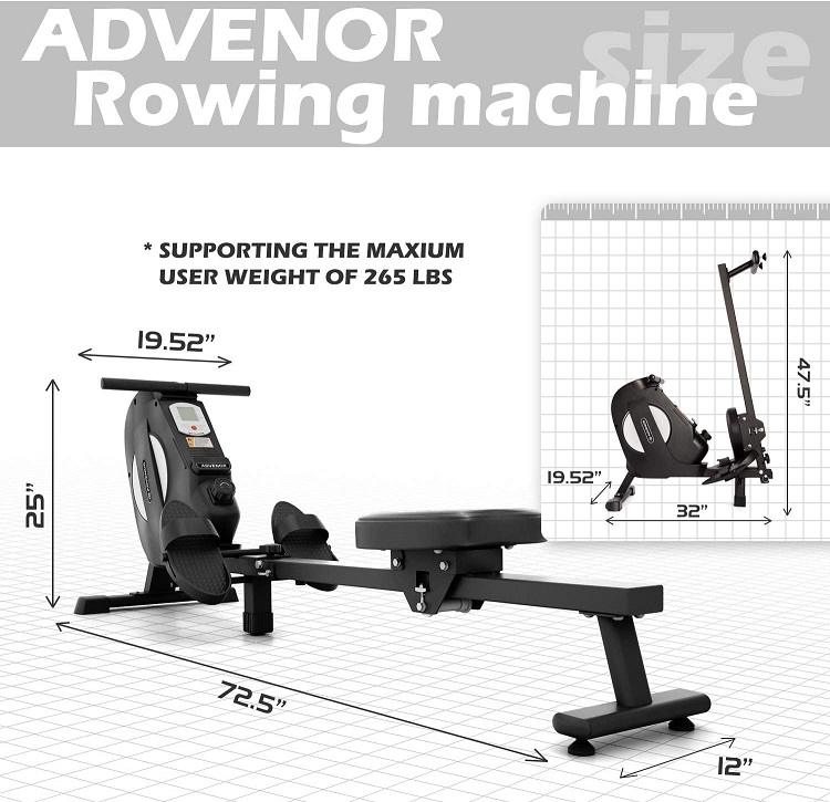 ADVENOR Magnetic Rowing Machine Foldable Rower Dimensions