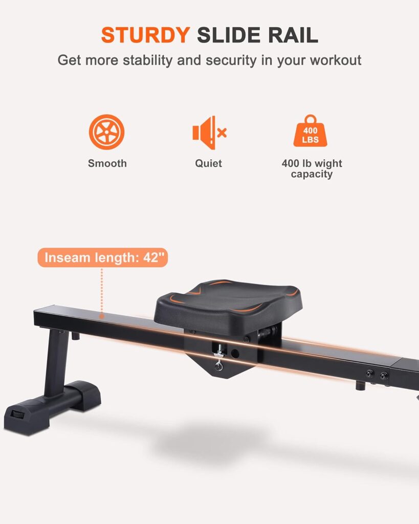 ECHANFIT Magnetic/Water Rowing Machine for Home Use Rower with Adjustable Resistance, LCD Monitor, Tablet Holder and 350 LB Weight Capacity, Optional Bluetooth Function and Free App