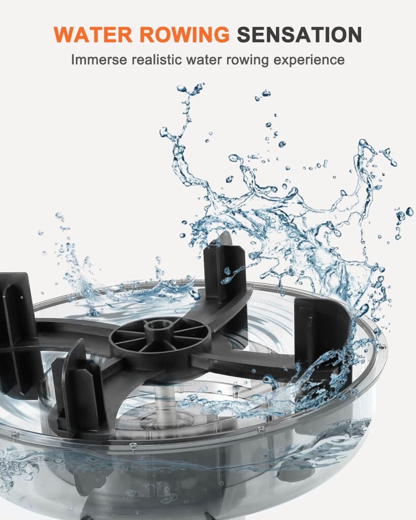 ECHANFIT Magnetic/Water Rowing Machine for Home Use Rower with Adjustable Resistance, LCD Monitor, Tablet Holder and 350 LB Weight Capacity, Optional Bluetooth Function and Free App