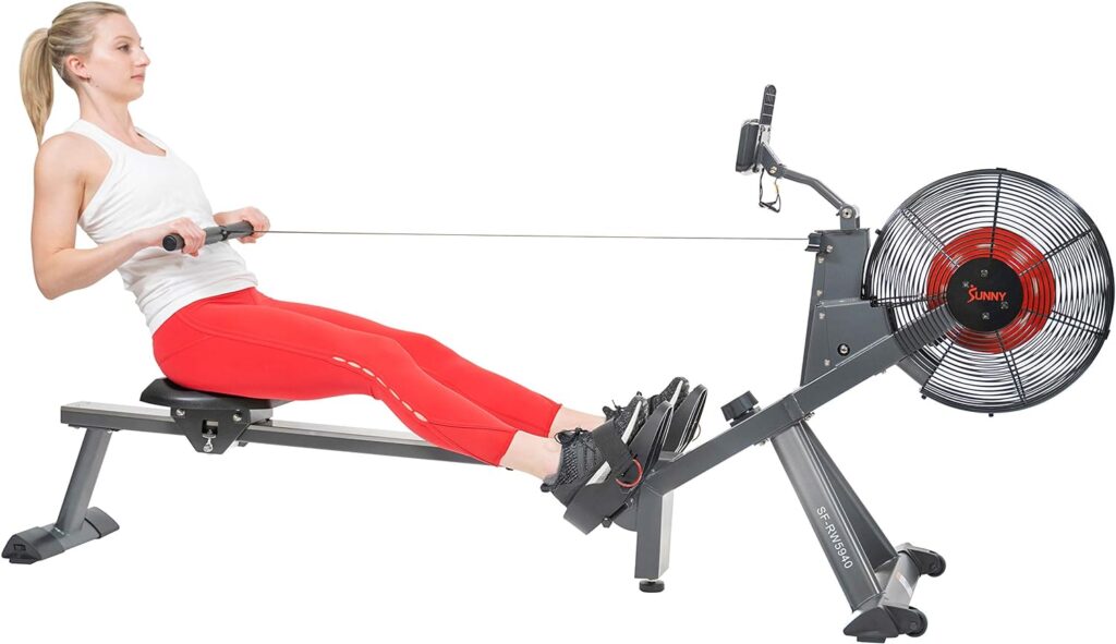 Sunny Health  Fitness Dual Air and Magnetic Resistance Rowing Machine