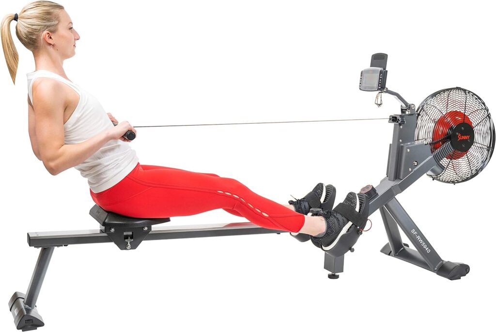 Sunny Health  Fitness Dual Air and Magnetic Resistance Rowing Machine