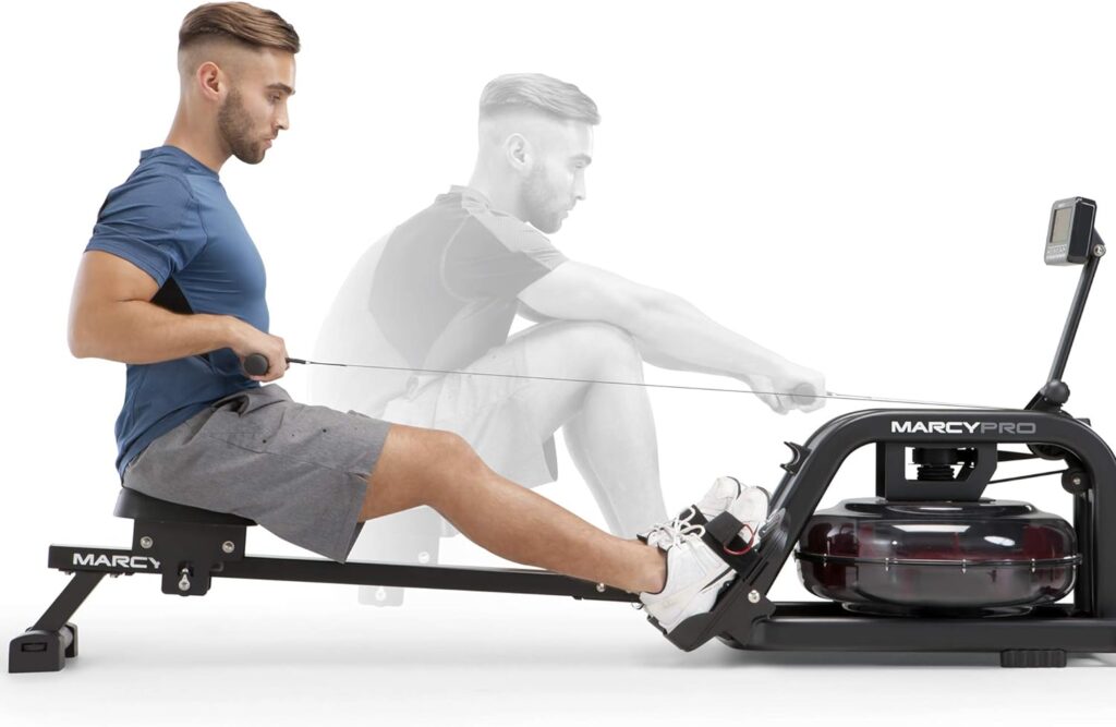Marcy Water-Resistance Rowing Machine for Cardio Training Personal Home Gym System