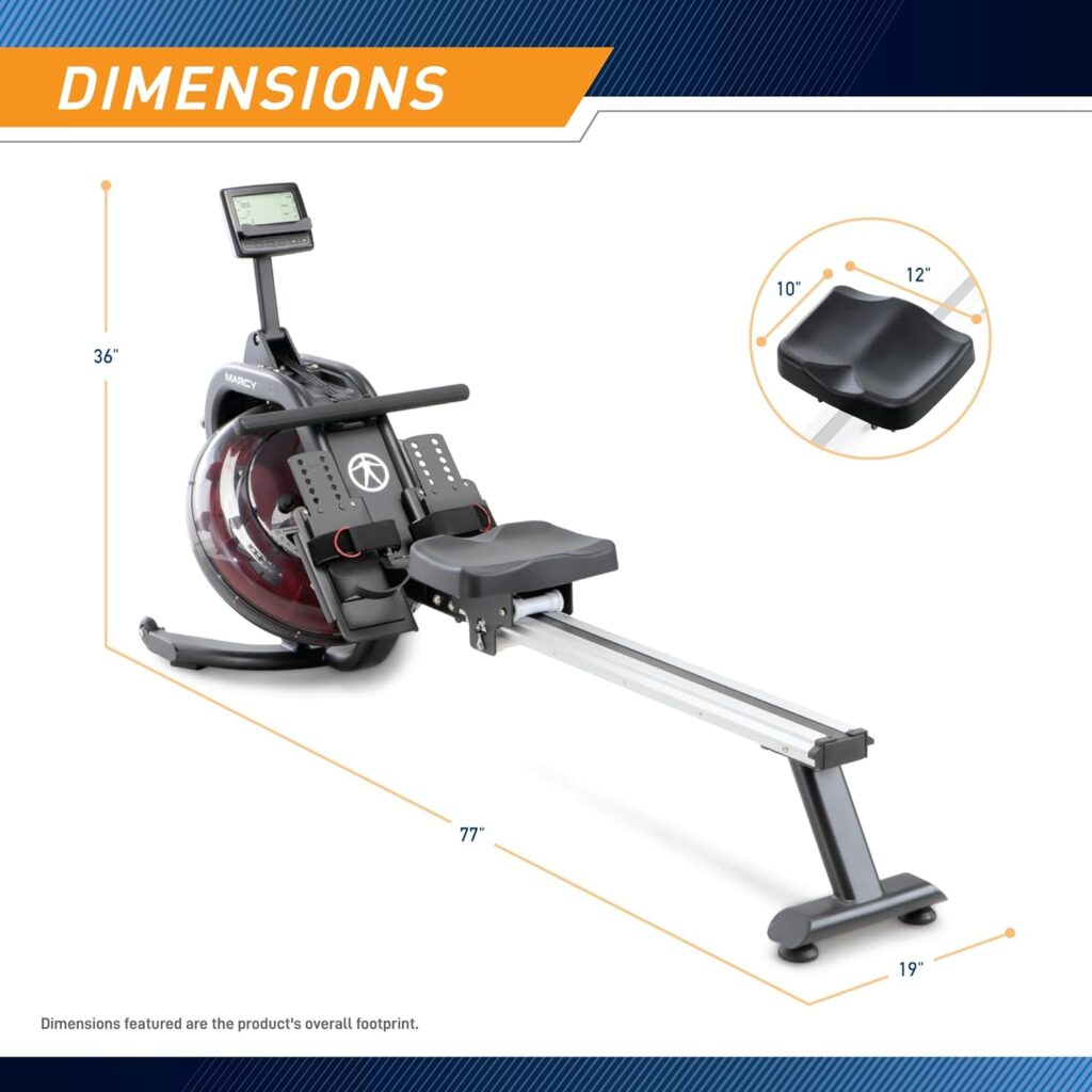 Marcy Water-Resistance Rowing Machine for Cardio Training Personal Home Gym System