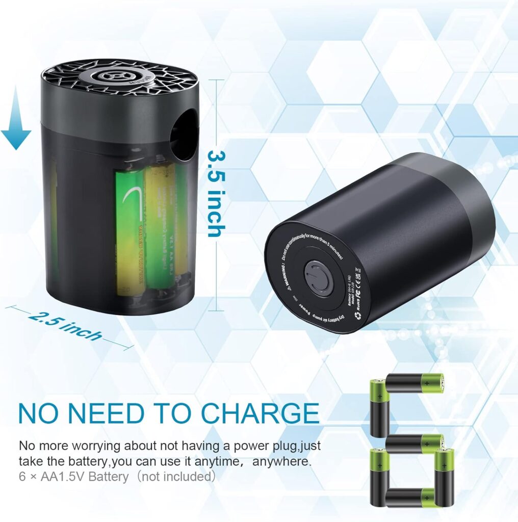 Electric Battery Air Pump for Inflatables,Mini Powered Operated Portable Pump for Air Mattress Air Bed,Inflate Deflate for Paddling Pool Floats,Blow Up Toys Vacuum Bag (Battery Not Included)