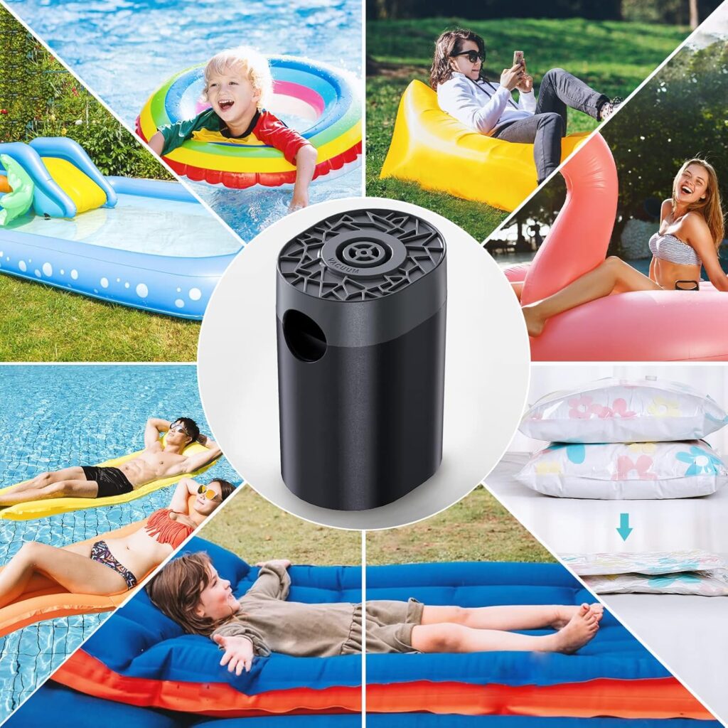 Electric Battery Air Pump for Inflatables,Mini Powered Operated Portable Pump for Air Mattress Air Bed,Inflate Deflate for Paddling Pool Floats,Blow Up Toys Vacuum Bag (Battery Not Included)