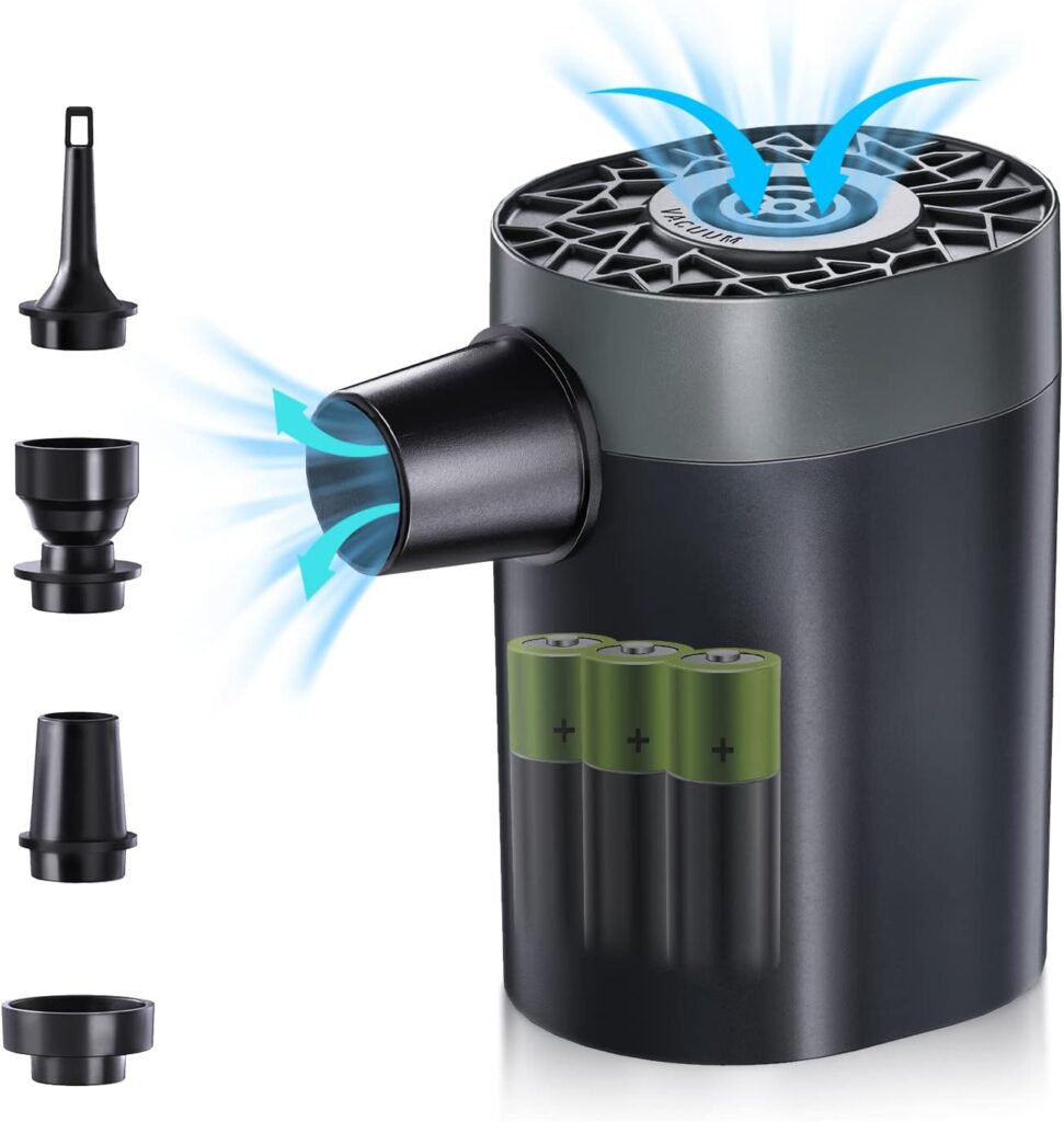 Electric Battery Air Pump for Inflatables,Mini Powered Operated Portable Pump for Air Mattress Air Bed,Inflate Deflate for Paddling Pool Floats,Blow Up Toys Vacuum Bag (Battery Not Included)