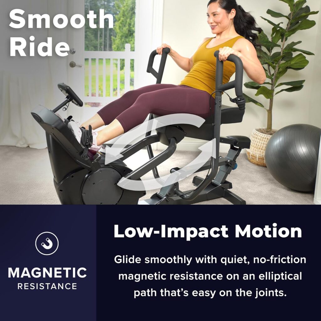 Teeter Power10 Rower with 2-Way Magnetic Resistance Elliptical Motion - Indoor Rowing Machine w/Bluetooth HRM Connectivity, Teeter Move App - Free Classes  Coaching