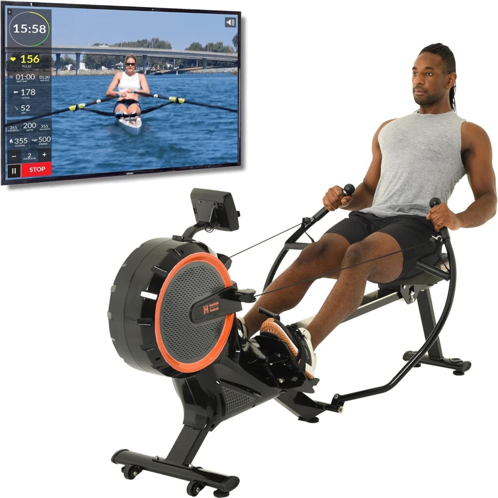 Womens Health Mens Health Women’s Health Men’s Health Bluetooth Dual Handle Rower Rowing Machine with MyCloudFitness App (1678), Black