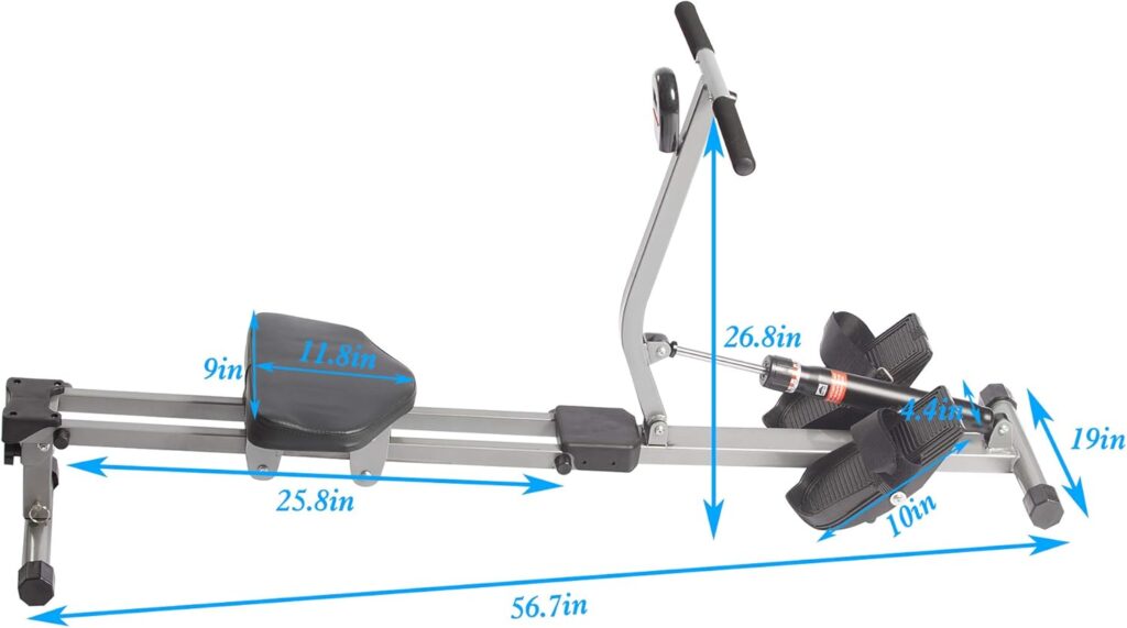 Livebest Foldable Hydraulic Rowing Machine 250lbs Weight Capacity Full Body Stamina Exercise Power with 12 Levels Adjustable Resistance,Home Gyms Training Equipment Fitness Indoor