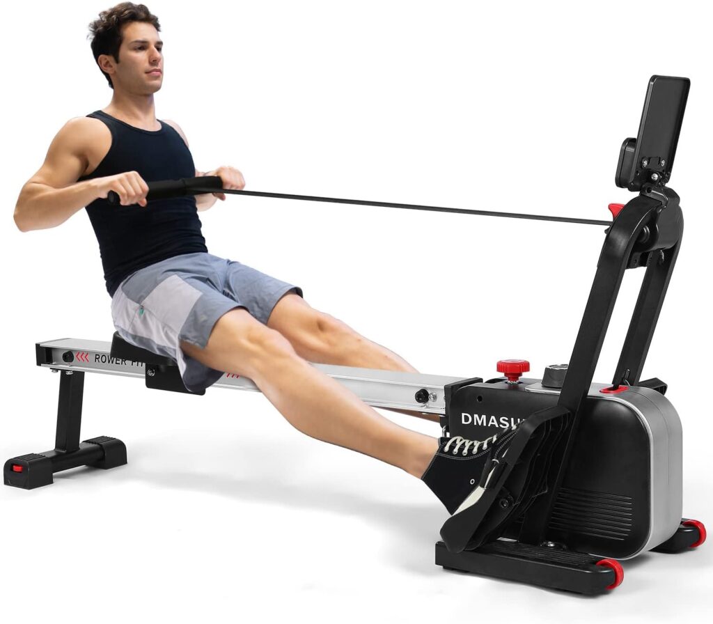 DMASUN Magnetic Rowing Machine, 350lb Weight Capacity Foldable Row Machine with 16 Level Resistance, Super Quiet, Rowing Machines for Home Use (2024 Upgraded)