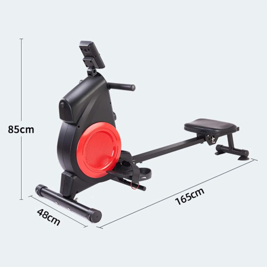 Magnetic Rowing Machine Home Use,Super Silent Indoor Portable Rower,Home Gym Foldable Rowing Machine,Elastic Cord Rowing Machine,with LCD Display,8 Levels of Resistance Adjustment