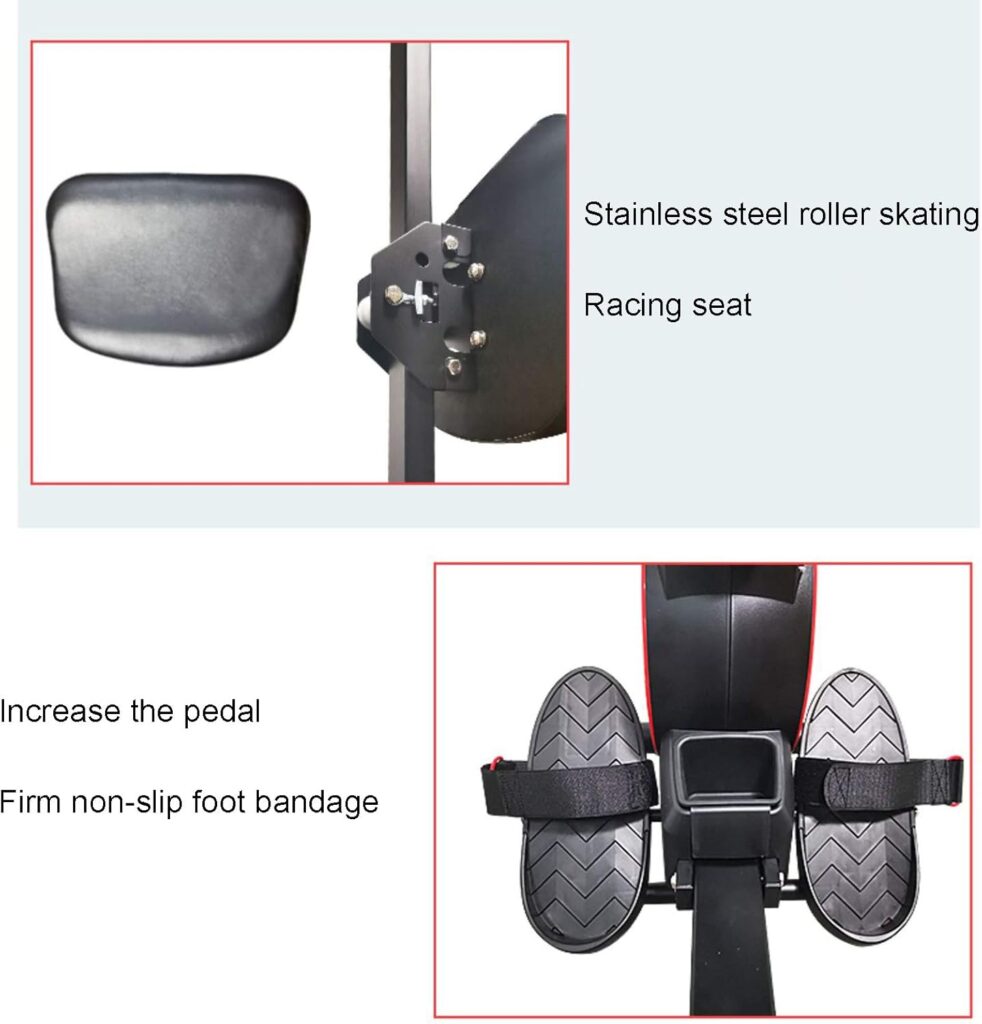 Magnetic Rowing Machine Home Use,Super Silent Indoor Portable Rower,Home Gym Foldable Rowing Machine,Elastic Cord Rowing Machine,with LCD Display,8 Levels of Resistance Adjustment