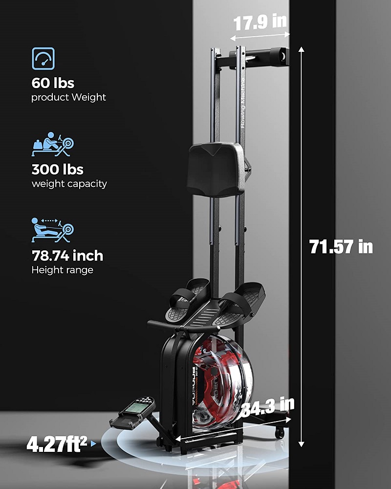 Yosuda Water Rowing Machine Dimensions