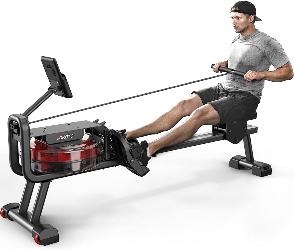JOROTO MR23 Water Rowing Machine for Home Use, 300 Lbs MAX Weight Capacity Rower Machine with Bluetooth Function, Ipad Holder