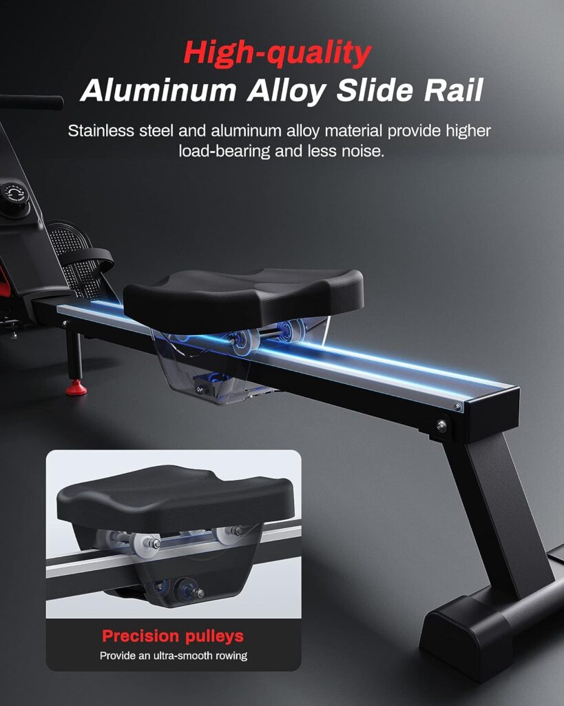 Magnetic Rowing Machine, UTRYUP Bluetooth Rower Machine for Home, Upgrade Resistance Strength with 16 Levels, Custom Widened Foot Pedals, 350 Lbs Weight Capacity
