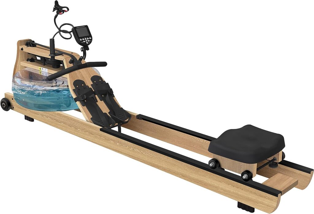 Wooden Water Resistance Rowing Machine - Home Indoor Fitness Equipment for Full Body Exercise and Aerobic Training Beige Wooden Water Resistance Rowing Machine - Home Indoor Fitness Equipment for Full Body Exercise and Aerobic Training Beige