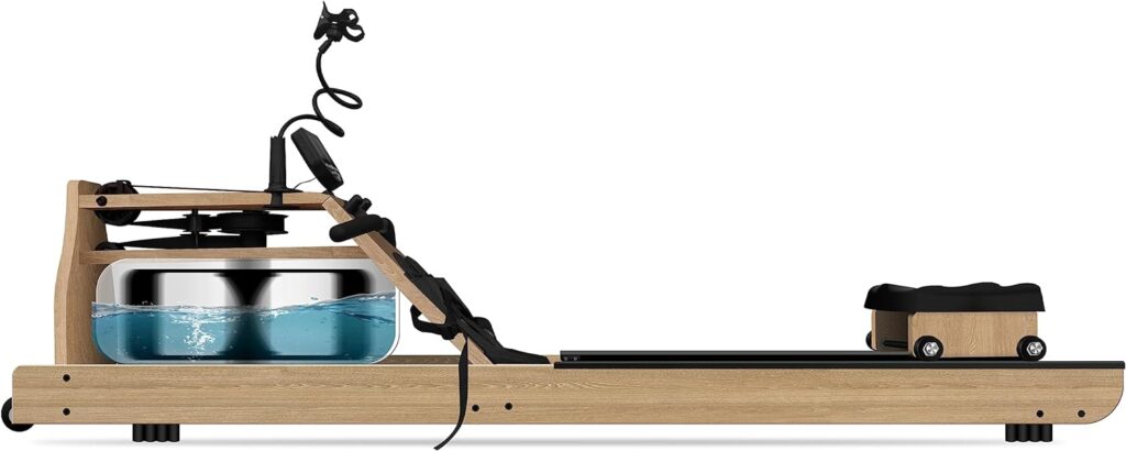 Wooden Water Resistance Rowing Machine - Home Indoor Fitness Equipment for Full Body Exercise and Aerobic Training Beige Wooden Water Resistance Rowing Machine - Home Indoor Fitness Equipment for Full Body Exercise and Aerobic Training Beige