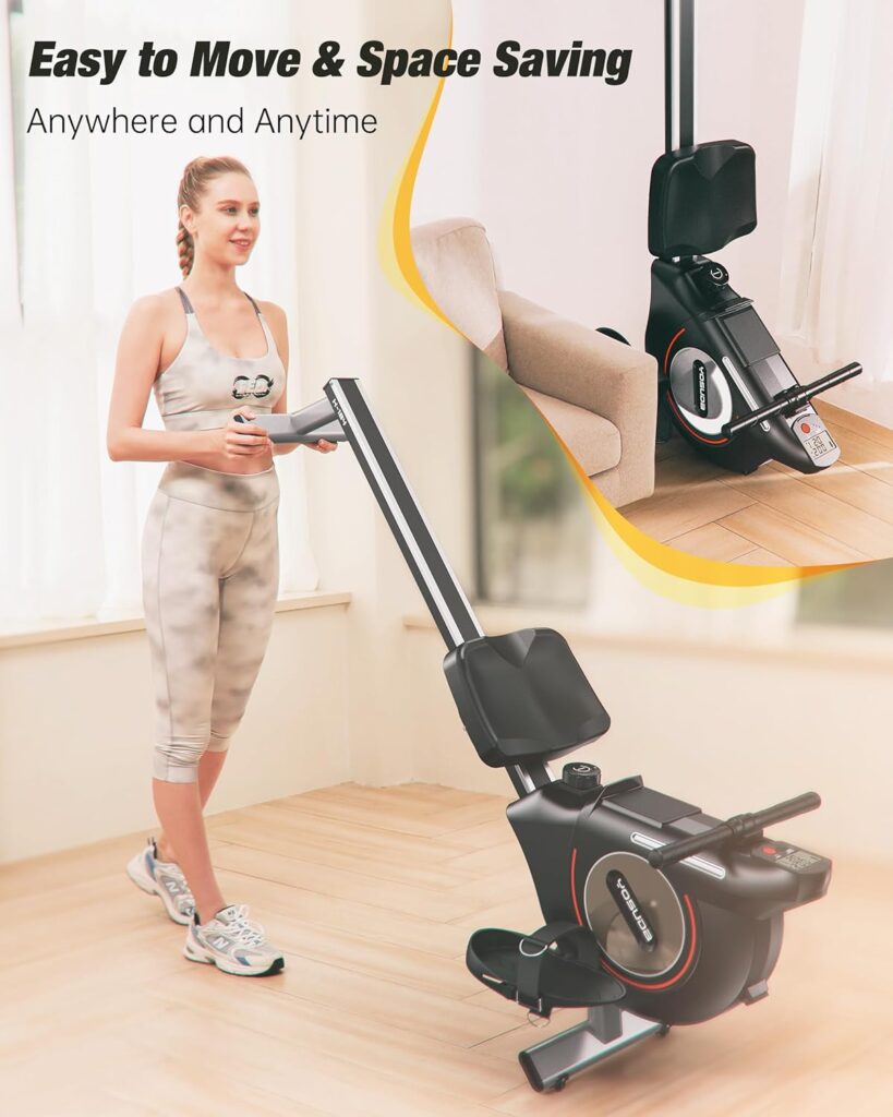 YOSUDA Magnetic Rowing Machine 350 LB Weight Capacity - 16 Levels Resistance for Home Use with LCD Monitor, Tablet Holder and Comfortable Seat Cushion