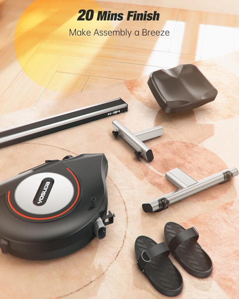 YOSUDA Magnetic Rowing Machine 350 LB Weight Capacity - 16 Levels Resistance for Home Use with LCD Monitor, Tablet Holder and Comfortable Seat Cushion