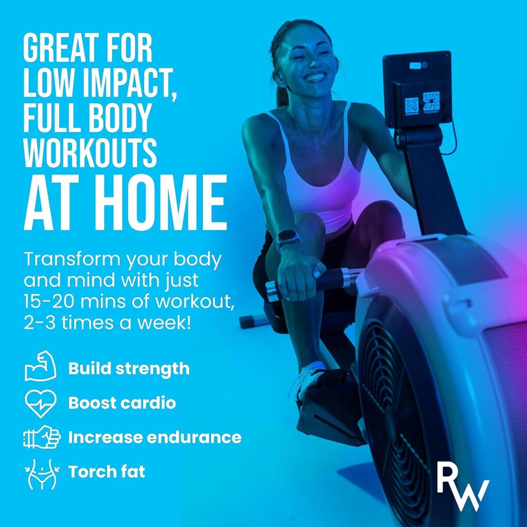 Row Warrior Air Rowing Machine | Foldable Gym-Quality Row Machine | 10- Damper Levels Cardio Machine for Full-Body Workout | Rowing Machine for Home Use with LED-Monitor | Rower Machine for Home Gym