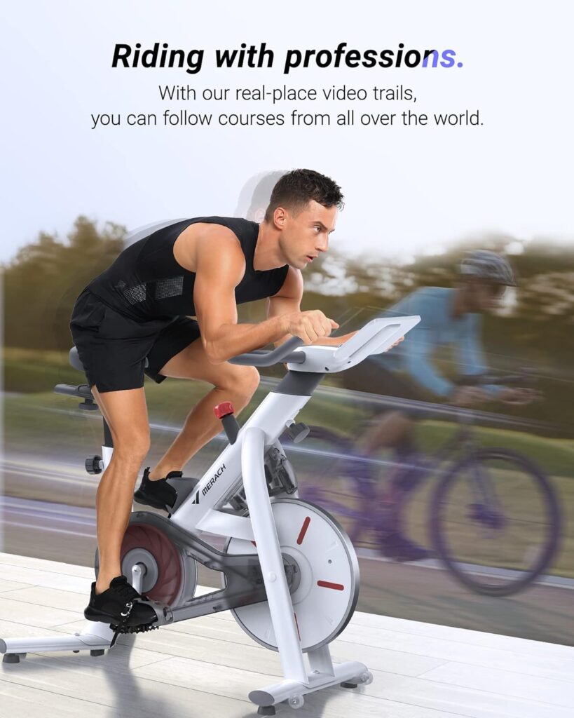 MERACH Bluetooth Rowing Machine EQ1S  Indoor Cycling Bike TT with Magnetic Resistance, App Compatible