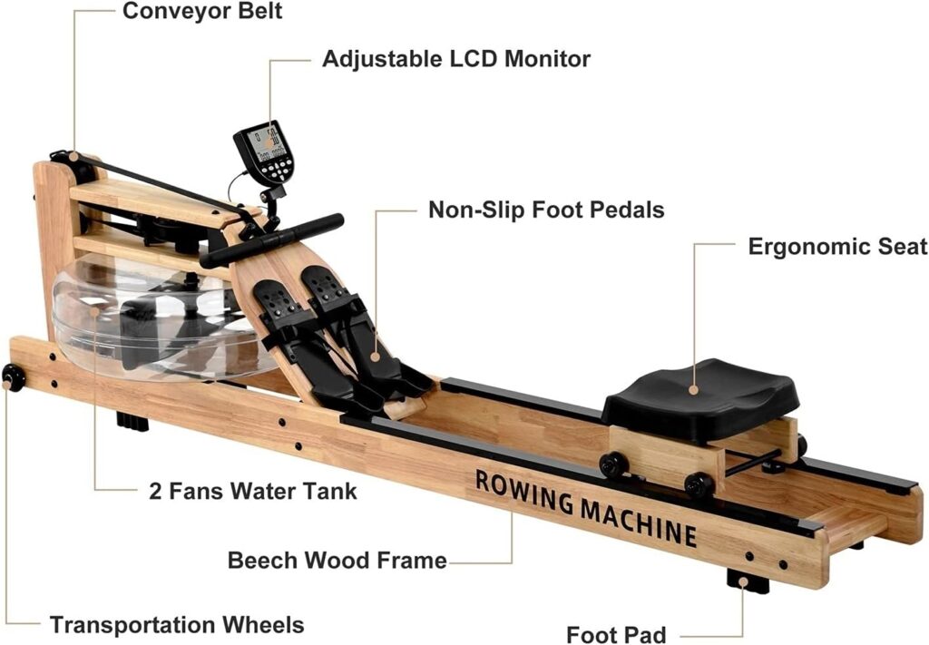 Rowing Machine for Home Use, Water Adjustable Resistance Rower for Full-Body Workout, Cardio Training Gym Fitness Indoor Rowing Machine for Home Use, Water Adjustable Resistance Rower for Full-Body Workout, Cardio Training Gym Fitness Indoor