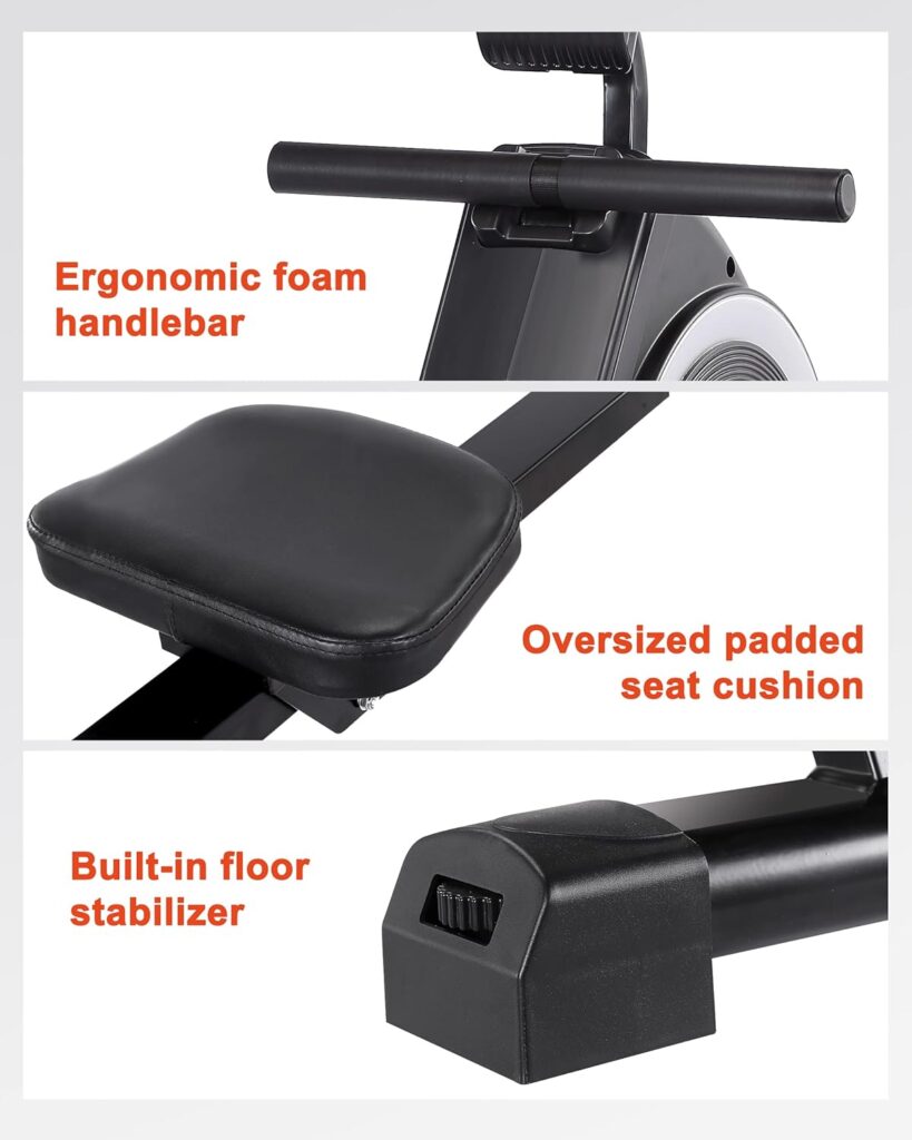 ECHANFIT Smart Magnetic Rowing Machine with Bluetooth for Home Use, 16 Levels Adjustable Resistance, LCD Monitor and Tablet Holder, 350 LB Weight Capacity Foldable Rower with Optional Free App ECHANFIT Smart Magnetic Rowing Machine with Bluetooth for Home Use, 16 Levels Adjustable Resistance, LCD Monitor and Tablet Holder, 350 LB Weight Capacity Foldable Rower with Optional Free App