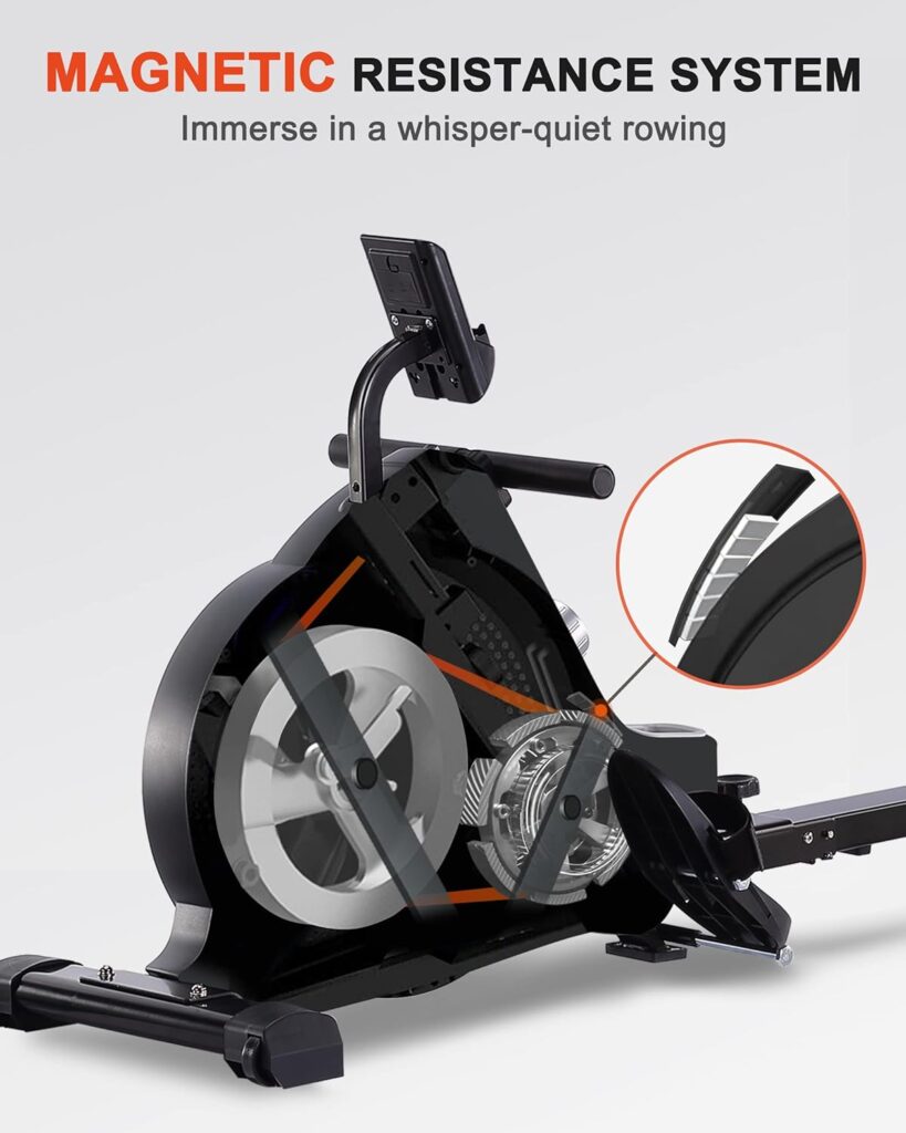 ECHANFIT Smart Magnetic Rowing Machine with Bluetooth for Home Use, 16 Levels Adjustable Resistance, LCD Monitor and Tablet Holder, 350 LB Weight Capacity Foldable Rower with Optional Free App ECHANFIT Smart Magnetic Rowing Machine with Bluetooth for Home Use, 16 Levels Adjustable Resistance, LCD Monitor and Tablet Holder, 350 LB Weight Capacity Foldable Rower with Optional Free App