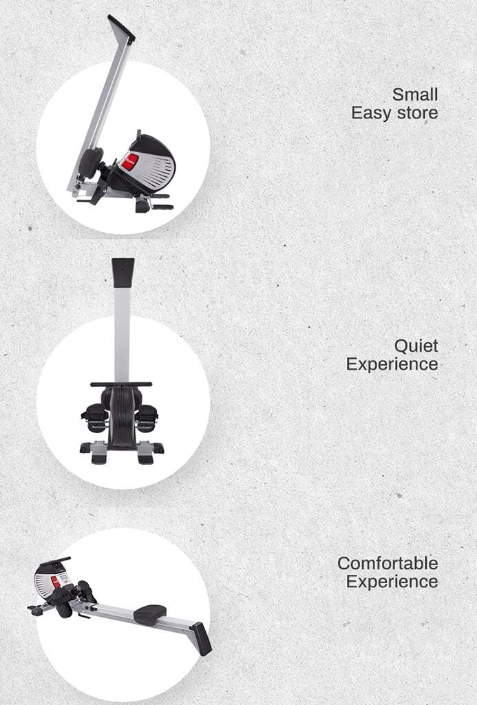 TOE Magnetic Rowing Machine 8 Adjustable Tension Resistance Ultra Silent Folding Cardio Training with LCD Monitor Home Gym Workout