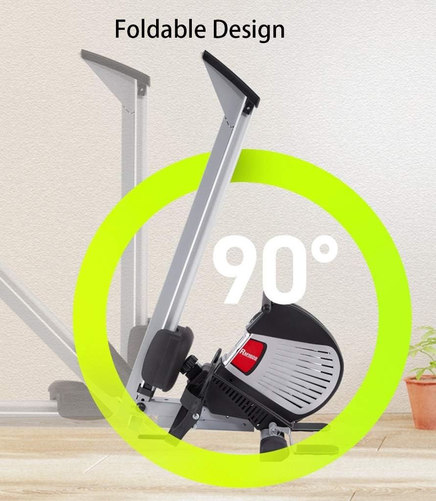TOE Magnetic Rowing Machine 8 Adjustable Tension Resistance Ultra Silent Folding Cardio Training with LCD Monitor Home Gym Workout