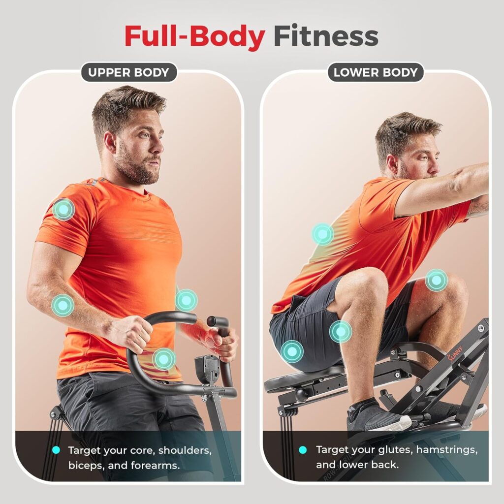 Sunny Health  Fitness Row-N-Ride® Plus, Heavy Duty Assisted Squat Machine with 300 LB Max Weight Capacity, Adjustable Resistance and Thick Padded Seat - NO. 077PLUS