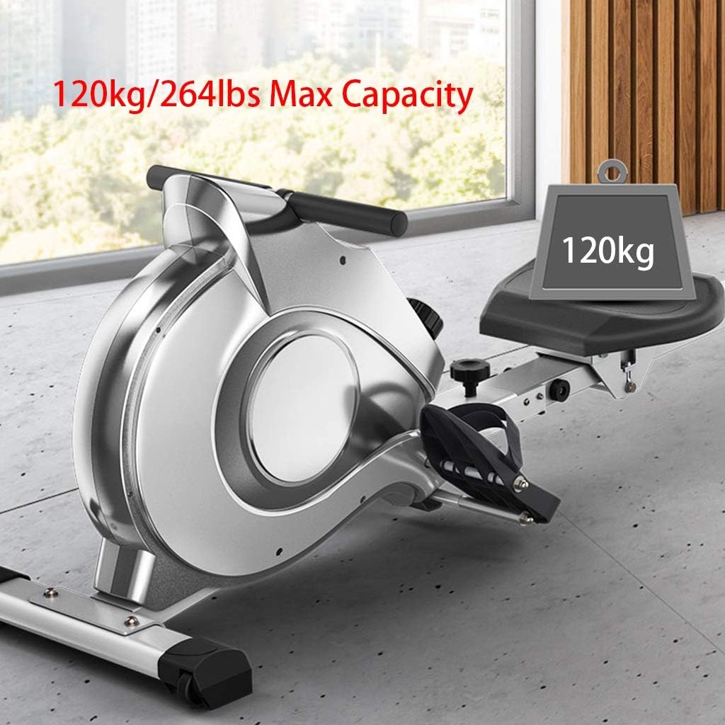 TOE Rowing Machine Magnetic Folding 8 Adjustable Tension Resistance Ultra Silent Cardio Training with LCD Monitor Home Gym Workout