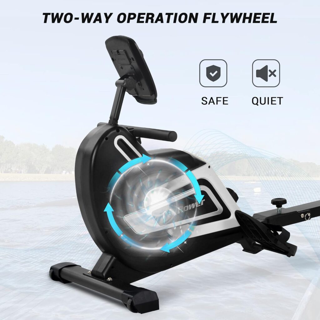 Merax Rowing Machine, Water Rower Machine for Home use, Indoor Cardio Training Exercise Water Resistance Rower with Max 330 lbs Weight Capacity, Aluminum Slide Rail with LCD Monitor