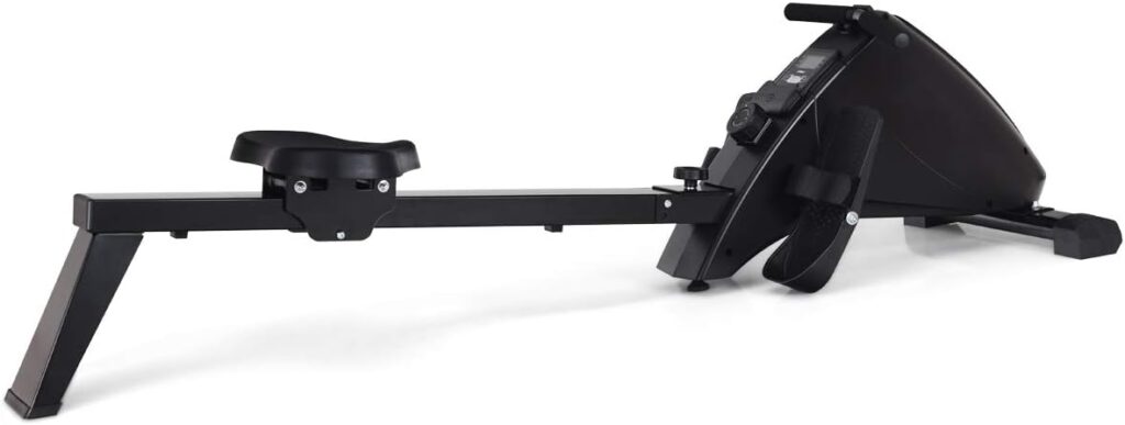 Nightcore Magnetic Rowing Machine, Folding Exercise Rower with10 Adjustable Resistance Levels  LCD Monitor  Large Pivoting Pedals, Full Body Exercise Equipment for Home Use, Black